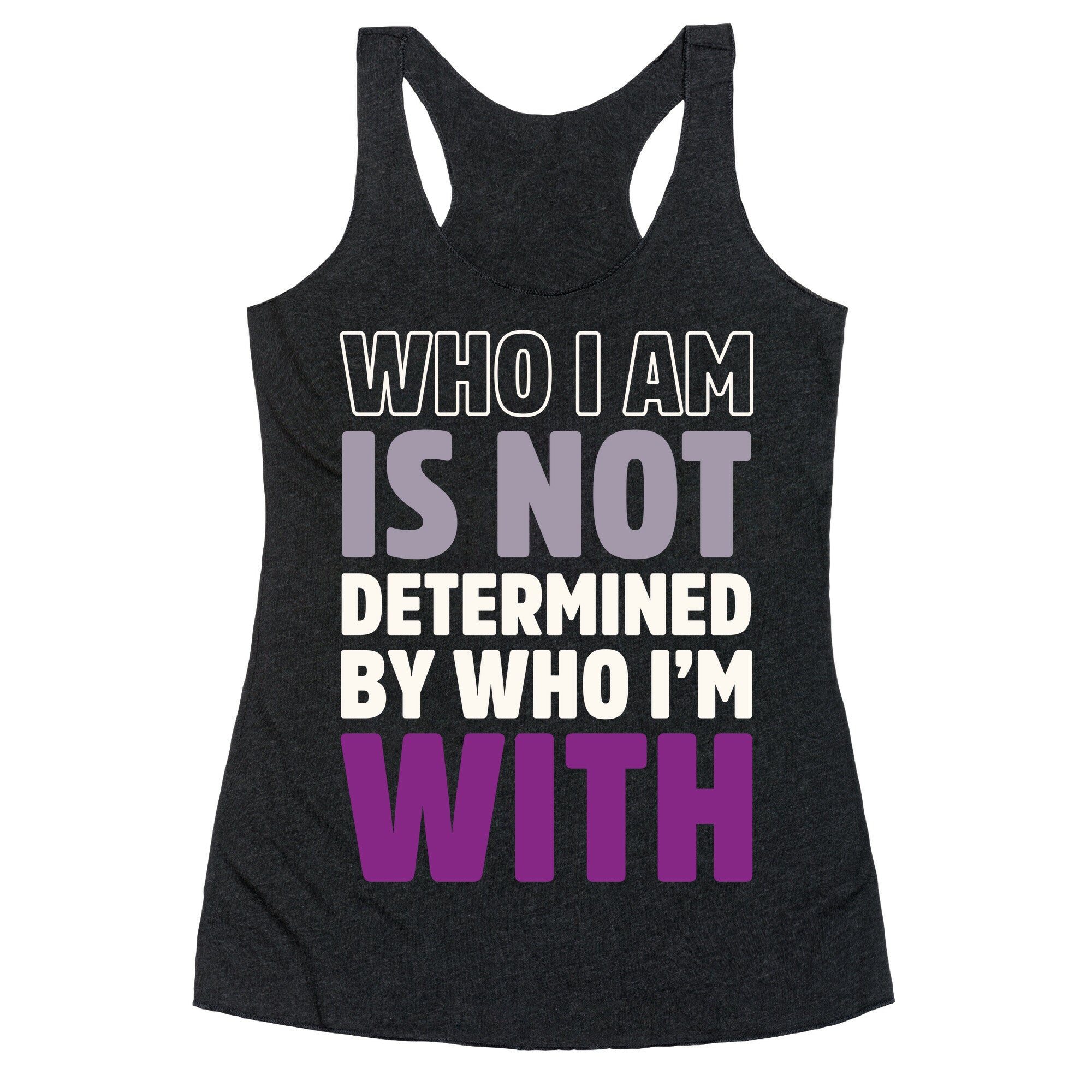 Who I Am Is Not Determined By Who I'm With (Asexual) Racerback Tank